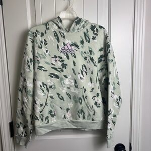 adidas Mint Green Floral Camo Pullover Hoodie